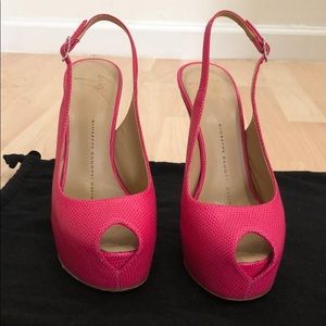 Pink Leather Slingbacks